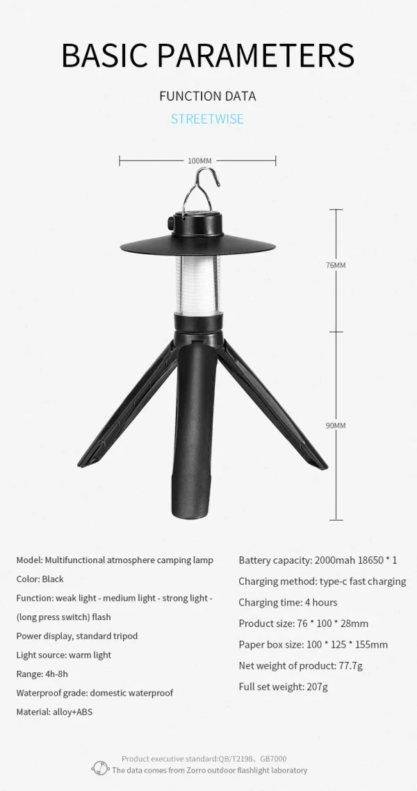 LED Camping Tent Lights Magnet Emergency Light Type-c Charging Camping Lantern Dimmable Hanging Lights for Outdoor Travel - Image 21