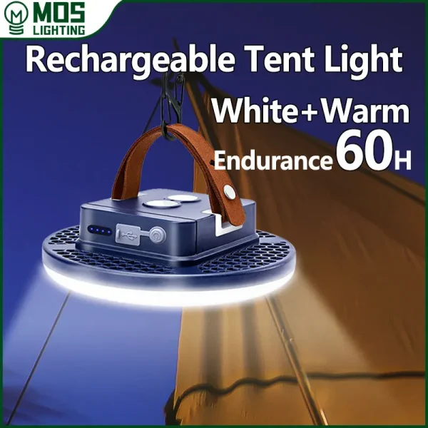 MOSLIGHTING Rechargeable Camping Light Outdoor Fishing Flashlight Tent Lantern Work Emergency Mountaineering Night Lighting LED