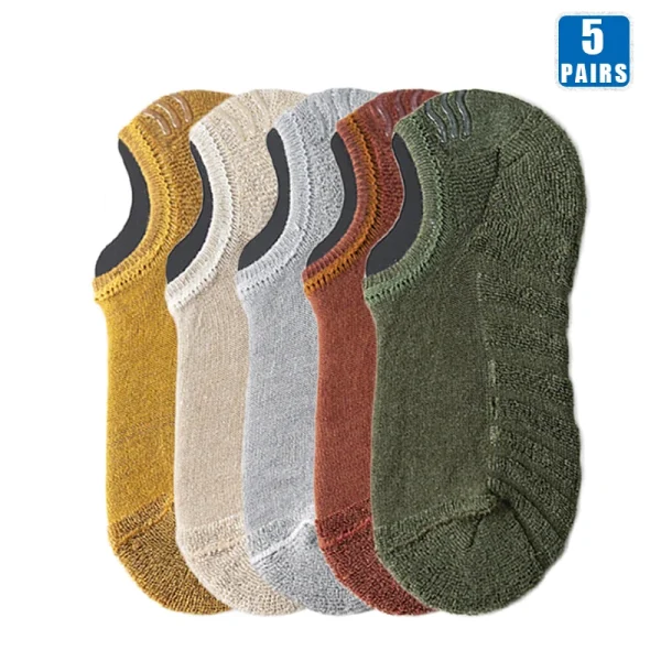 5 Pairs Men Short Socks Cotton High Quality Crew Ankle Casual Soft Low-Cut Non-Slip Breathable Summer Autumn 2022 Sock for Male - Image 14
