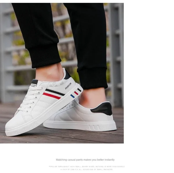 2024 Mens Casual Sneakers New Fashion Lace-up White Shoes Student Comfort Sports Plus Size Vulcanized Shoes Zapatillas De Hombre - Image 23