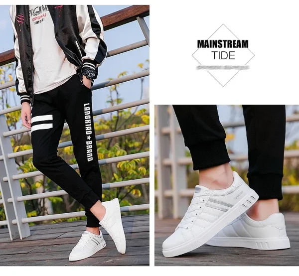 2024 Mens Casual Sneakers New Fashion Lace-up White Shoes Student Comfort Sports Plus Size Vulcanized Shoes Zapatillas De Hombre - Image 37