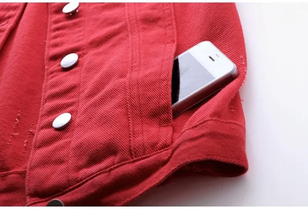 Women big size 6XL Denim Vest Sleeveless Waistcoat Students Casual Tops Jeans Jackets Red Pink Purple Yellow Blue White Jacket - Image 53