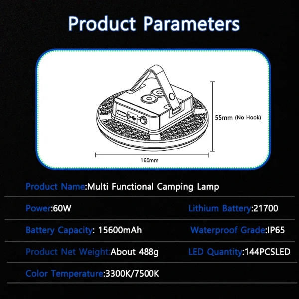 MOSLIGHTING Rechargeable Camping Light Outdoor Fishing Flashlight Tent Lantern Work Emergency Mountaineering Night Lighting LED - Image 23
