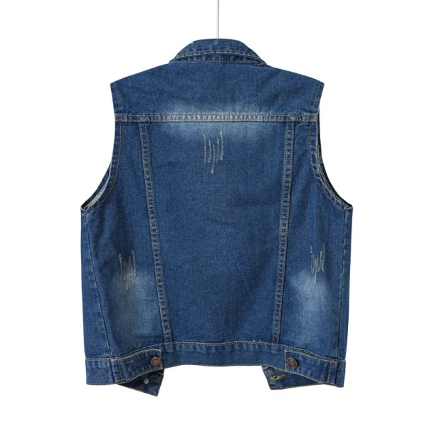 Women big size 6XL Denim Vest Sleeveless Waistcoat Students Casual Tops Jeans Jackets Red Pink Purple Yellow Blue White Jacket - Image 77