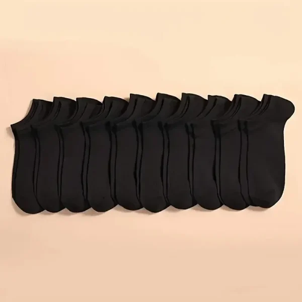 10 Pairs Women Socks Breathable Sports socks Solid Color Boat socks Comfortable Cotton Ankle Socks White Black - Image 3