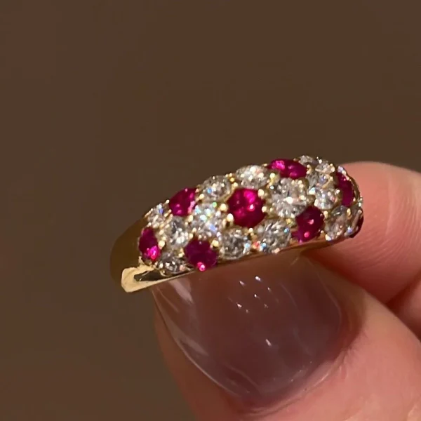 Luxury Ruby Shining engagement ring Silver 925 Inlaid Diamond Full Circle Red rings for women Fashion New in fine Jewelry - Image 8