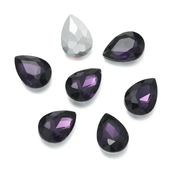 10pcs/lot Teardrop Glass Bead Crystal Gem Stone Point Back Drop Shape Rhinestones Glue On Rhinestone For DIY Jewelry Accessories - Image 7