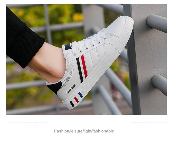 2024 Mens Casual Sneakers New Fashion Lace-up White Shoes Student Comfort Sports Plus Size Vulcanized Shoes Zapatillas De Hombre - Image 25