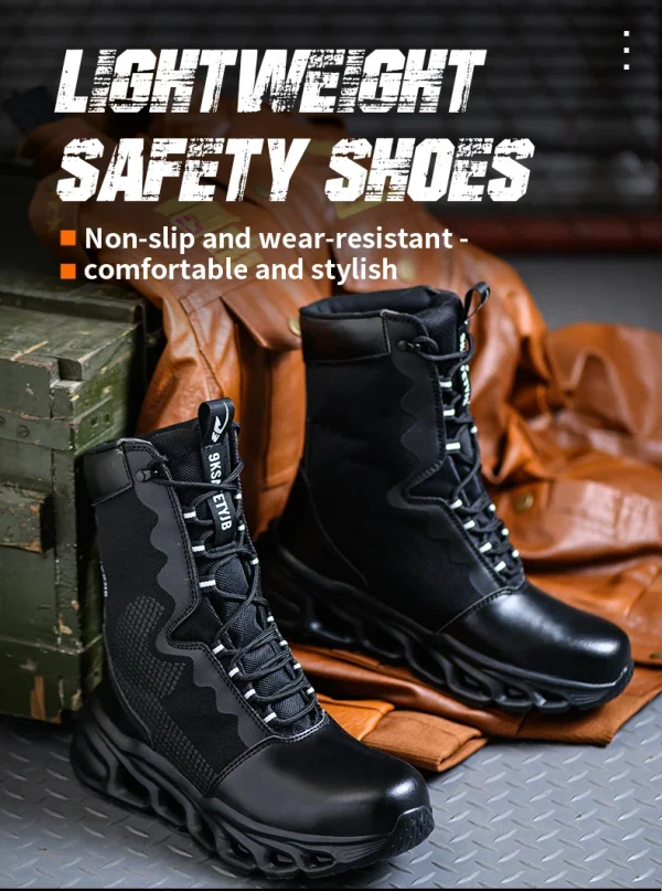 Men Safety Shoes Indestructible Steel Toe Work Boot Puncture-proof Sneakers Breathable Light Comfortable Construction Work Shoes - Image 13