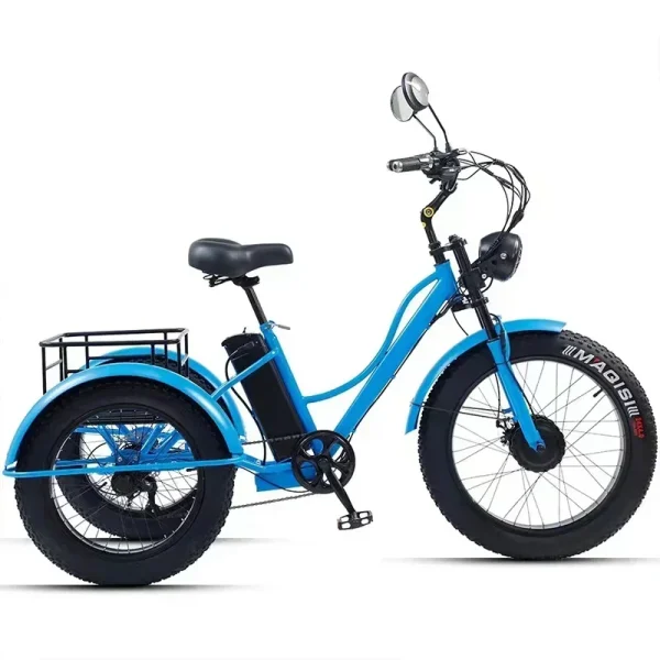 Tricyle Adult Electric Bicycle Adult 24 Inch 750W15AH Battery Fat Ebike 3Wheel Electric Cargo Bike Mobile Battery Cargo Electric - Image 12