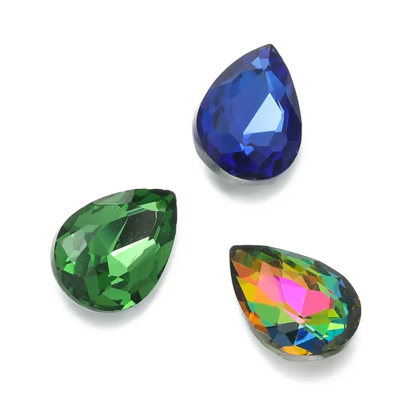 10pcs/lot Teardrop Glass Bead Crystal Gem Stone Point Back Drop Shape Rhinestones Glue On Rhinestone For DIY Jewelry Accessories - Image 31