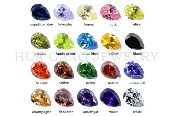 Multicolor Pear Shape Cubic Zirconia Stone Loose  Synthetic Gems Beads CZ Stones For Jewelry 2x3~13x18mm AAAAA - Image 25