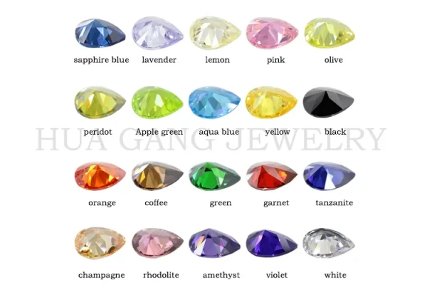 Multicolor Pear Shape Cubic Zirconia Stone Loose  Synthetic Gems Beads CZ Stones For Jewelry 2x3~13x18mm AAAAA - Image 26