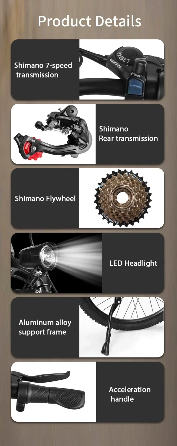 CHINA US 1000W Off-road Electric Bike 26 inch 4.0 Fat Tire Outdoor Sports Mountain Bike 20Ah Battery Adult Bike 40km/h ebike - Image 20