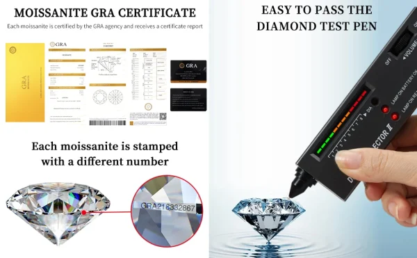 Emerald/Radiant Cut Real Full Moissanite Ring for Women 8*10mm D Color Diamond 925 Sterling Silver Wedding Band with Certificate - Image 23