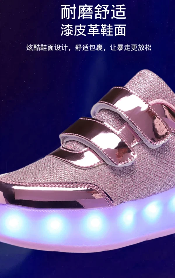 Flashing roller Shoes With Skates Parkour For Children 4 Wheels Roller Skate Shoes For Kids Girls and Boys Casual Sneakers - Image 20