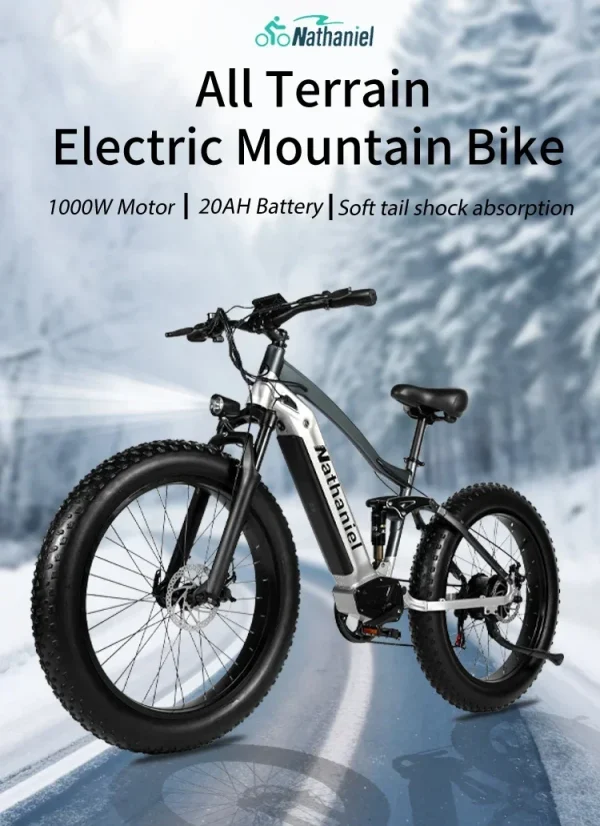 CHINA US 1000W Off-road Electric Bike 26 inch 4.0 Fat Tire Outdoor Sports Mountain Bike 20Ah Battery Adult Bike 40km/h ebike - Image 11