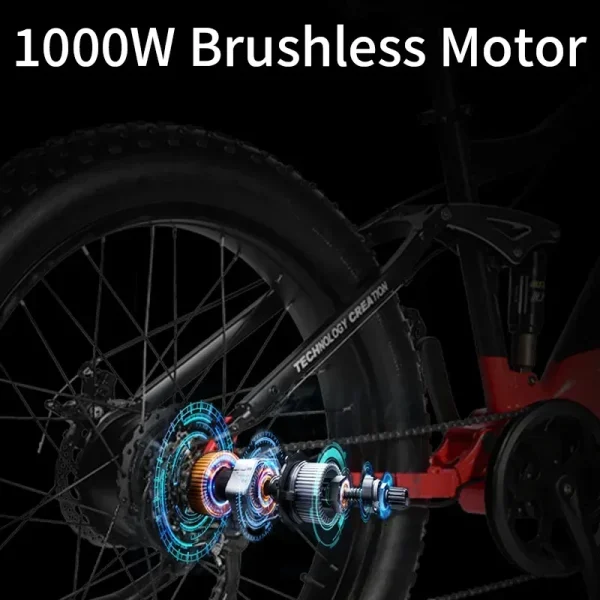 CHINA US 1000W Off-road Electric Bike 26 inch 4.0 Fat Tire Outdoor Sports Mountain Bike 20Ah Battery Adult Bike 40km/h ebike - Image 6