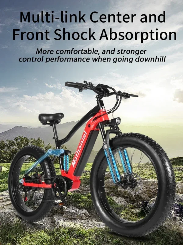 CHINA US 1000W Off-road Electric Bike 26 inch 4.0 Fat Tire Outdoor Sports Mountain Bike 20Ah Battery Adult Bike 40km/h ebike - Image 14
