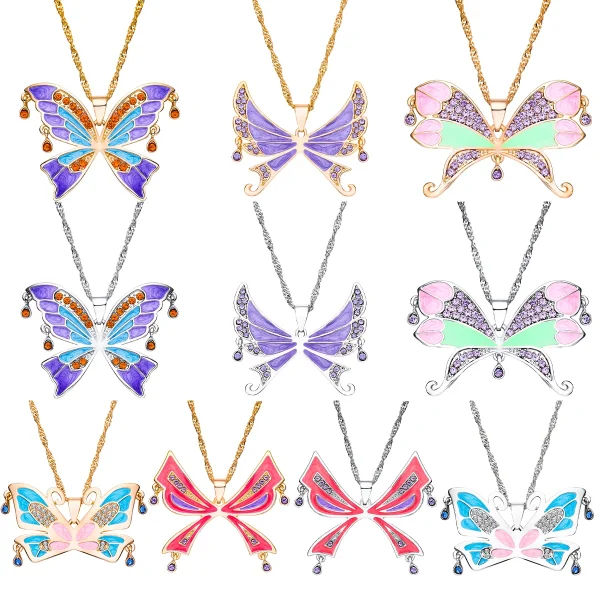 Zircon Butterfly Necklace Big Size Light Luxury Pandant Colorful Insect Dating Wedding Party Jewelry For Women Girls Gift - Image 2