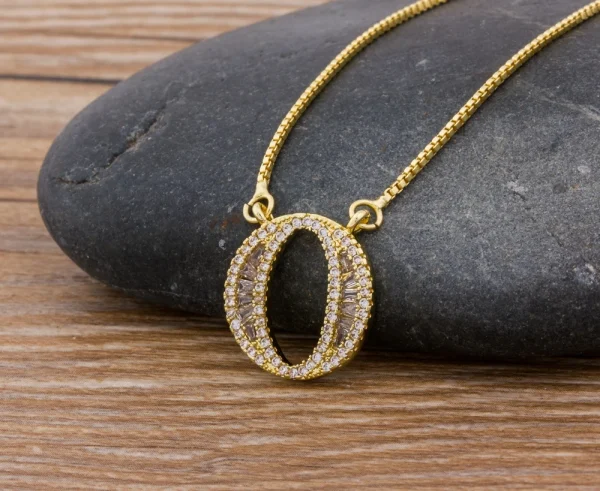 Luxury Gold Color A-Z 26 Letters Necklace CZ Pendant for Women Cute  Initials Name Necklace Fashion Party Wedding Jewelry Gift - Image 61