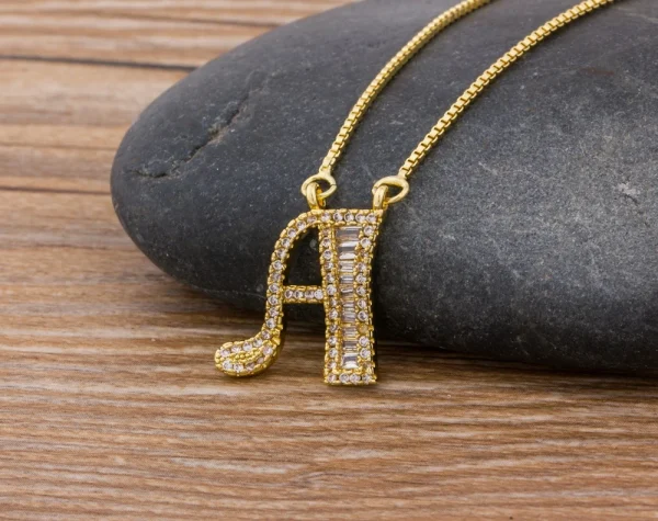 Luxury Gold Color A-Z 26 Letters Necklace CZ Pendant for Women Cute  Initials Name Necklace Fashion Party Wedding Jewelry Gift - Image 50