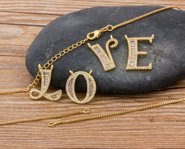 Luxury Gold Color A-Z 26 Letters Necklace CZ Pendant for Women Cute  Initials Name Necklace Fashion Party Wedding Jewelry Gift - Image 62