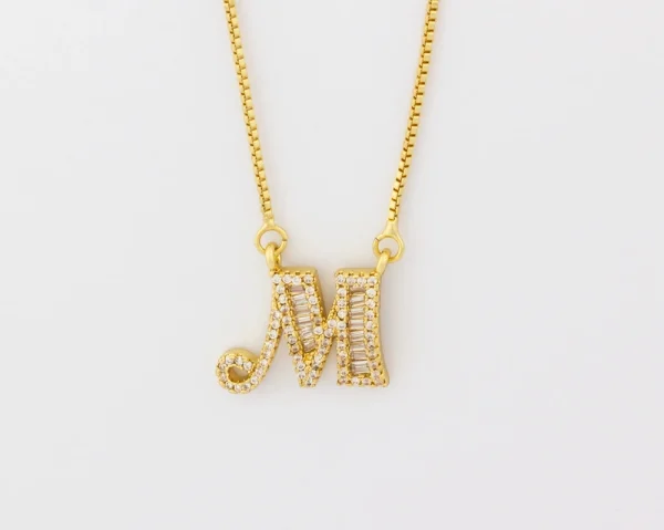Luxury Gold Color A-Z 26 Letters Necklace CZ Pendant for Women Cute  Initials Name Necklace Fashion Party Wedding Jewelry Gift - Image 63