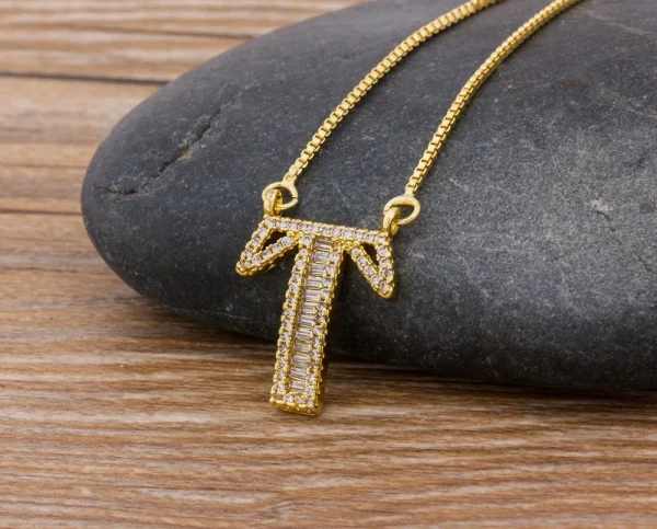 Luxury Gold Color A-Z 26 Letters Necklace CZ Pendant for Women Cute  Initials Name Necklace Fashion Party Wedding Jewelry Gift - Image 39