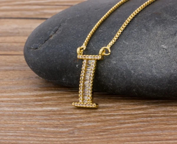 Luxury Gold Color A-Z 26 Letters Necklace CZ Pendant for Women Cute  Initials Name Necklace Fashion Party Wedding Jewelry Gift - Image 58