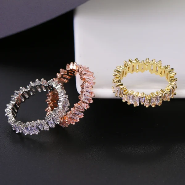 Fashion Luxury Charm CZ Zirconia Eternity Wedding Engagement Finger Rings for Women Green Multicolor Crystal Jewelry - Image 32