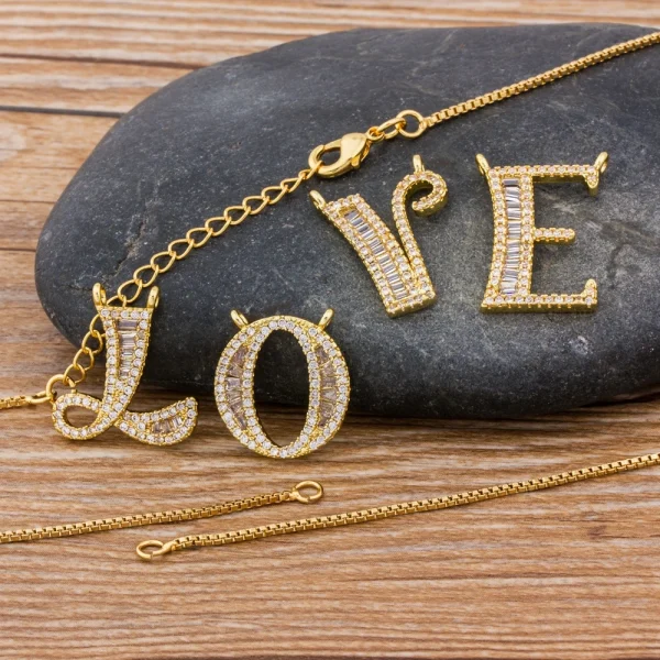 Luxury Gold Color A-Z 26 Letters Necklace CZ Pendant for Women Cute  Initials Name Necklace Fashion Party Wedding Jewelry Gift - Image 5