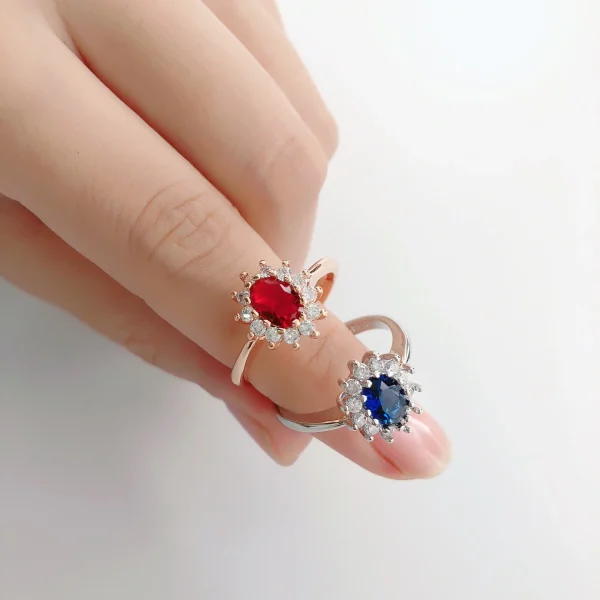 Classic Red Crystal Wedding Rings for Women Bridal Beautiful Rose Gold Color Zirconia Engagement Ring Fashion Jewelry R187 - Image 14