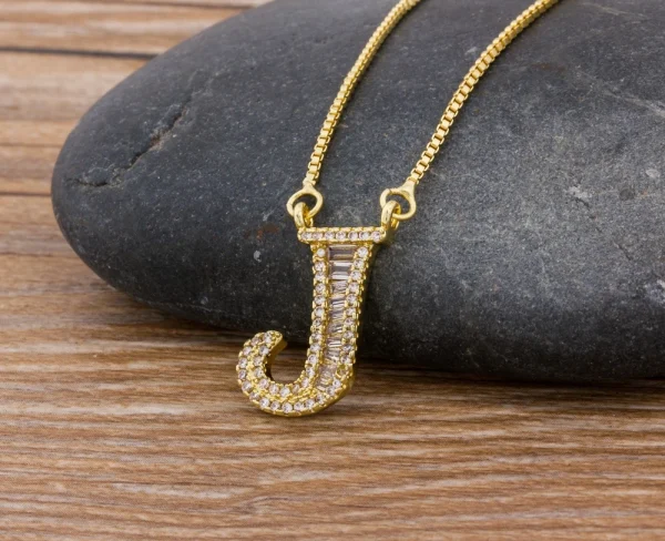 Luxury Gold Color A-Z 26 Letters Necklace CZ Pendant for Women Cute  Initials Name Necklace Fashion Party Wedding Jewelry Gift - Image 60