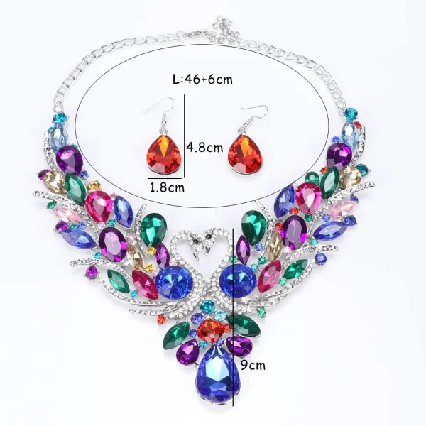 Fashion Nigerian Jewelry Set For Women Purple Tassel Earrings Necklace Set Banquet Dress Accessory Bridal Indian Jewellery - Image 20