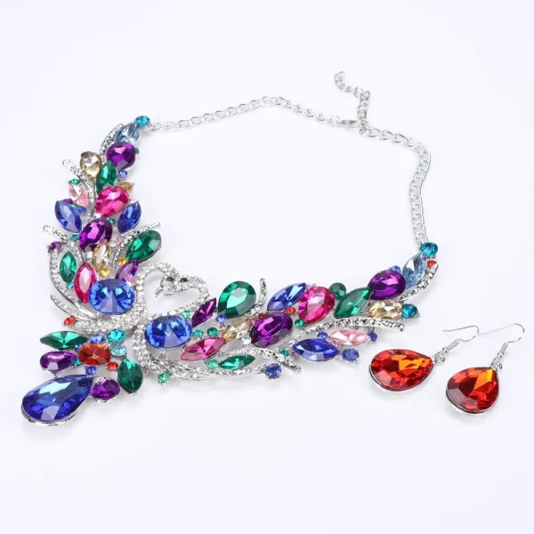 Fashion Nigerian Jewelry Set For Women Purple Tassel Earrings Necklace Set Banquet Dress Accessory Bridal Indian Jewellery - Image 22