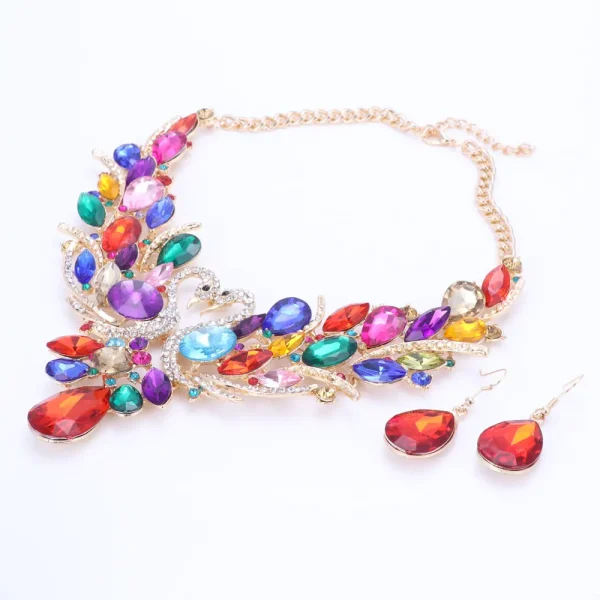Fashion Nigerian Jewelry Set For Women Purple Tassel Earrings Necklace Set Banquet Dress Accessory Bridal Indian Jewellery - Image 21
