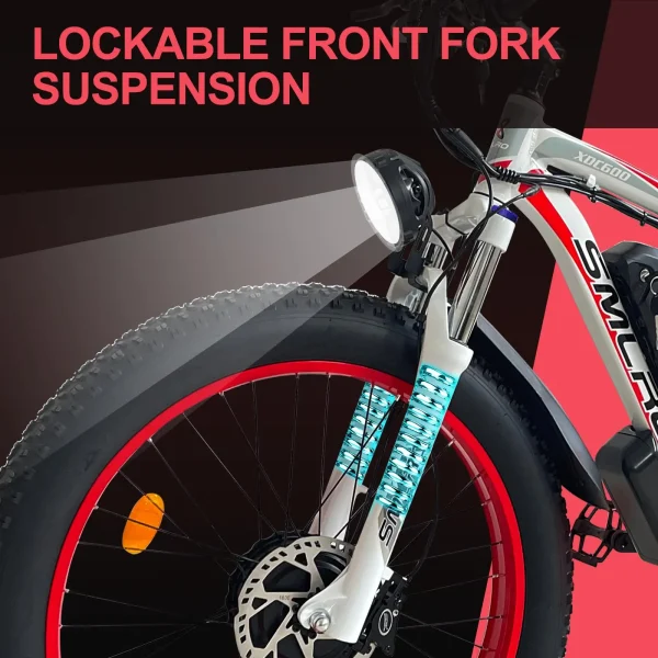 US Warehouse Popular SMLRO XDC600 PLUS AWD Electric Bike 1000W 2000W 48V 52V 26" Motor Bike Fat Tire Mountain Snow Bicycle Ebike - Image 17