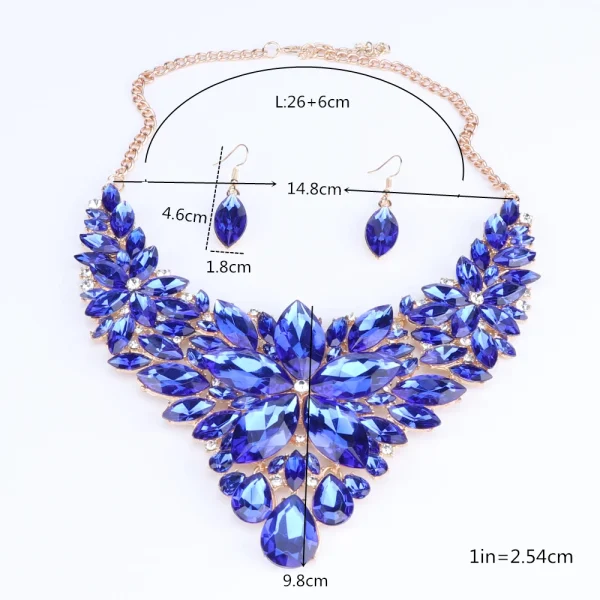 New Arrival Indian Bridal Jewelry Sets Wedding Party Costume Jewellery Womens Fashion Gifts Green Crystal Necklace Earrings Sets - Image 5