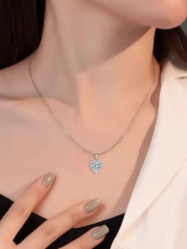 FIRERING Pink Heart Moissanite Necklace Earring Set 2ct GRA Certificate Passed Diamond Test Women Jewelry Gift S925 Silver - Image 9