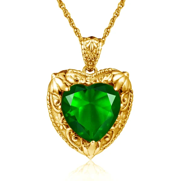 Szjinao Gold Red Ruby Heart Necklace For Women With Stone 15*15mm Victorian Pendant Royal Luxury Jewelry Valentine Day Gift Sale - Image 19