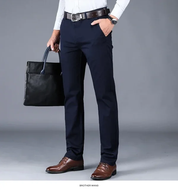 2024 New 98% Cotton Casual Pants Men's Clothing Classic Straight Loose High Waist Elastic Trousers Male Brand Clothes - Image 23