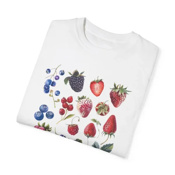 Aesthetic Fruit Berry Species Graphic T-shirt Fashion Cotton Tee Fruit Lover Blueberry Shirt with Cute Strawberry Cute Berry Top - Image 4