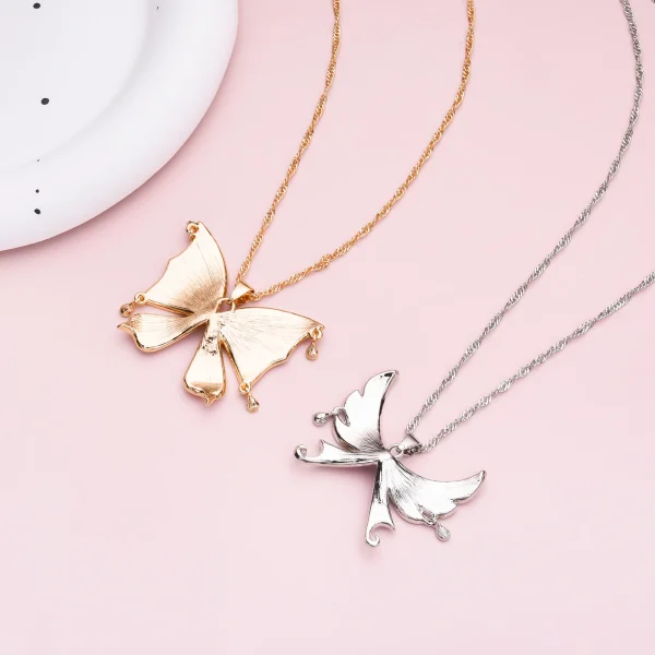Zircon Butterfly Necklace Big Size Light Luxury Pandant Colorful Insect Dating Wedding Party Jewelry For Women Girls Gift - Image 18