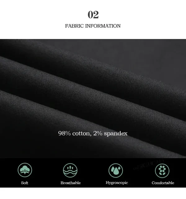 2024 New 98% Cotton Casual Pants Men's Clothing Classic Straight Loose High Waist Elastic Trousers Male Brand Clothes - Image 12