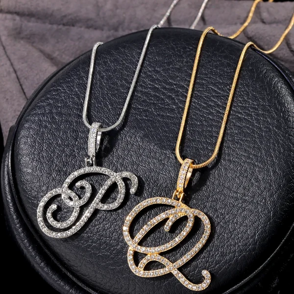 Flatfoosie New A-Z Cursive Initial Letter Name Pendant Necklace For Women Simple Rope Chain Letter Necklace Fashion Jewelry Gift - Image 11