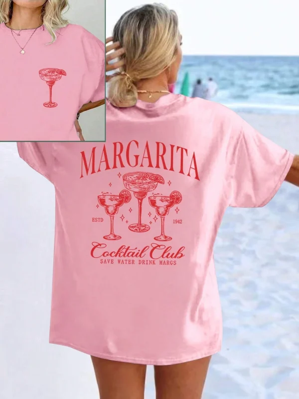 Martini Cocktail Women Funny T-Shirts Retro Alcohol Drink T Shirt Cotton Loose Cocktail Party Graphic Tees Unisex Casual Tops - Image 3
