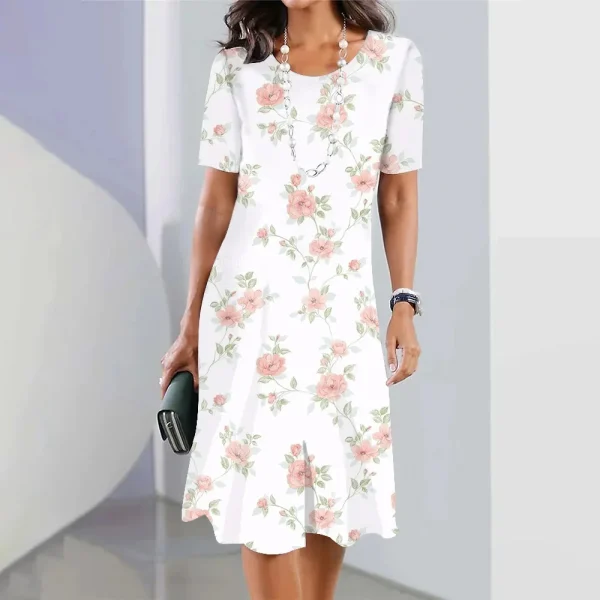 2024 New Botanical & Flower Print Women's Dresses Plus Size Elegant Long Dresses Female Women Clothing One-piece Dress - Image 25