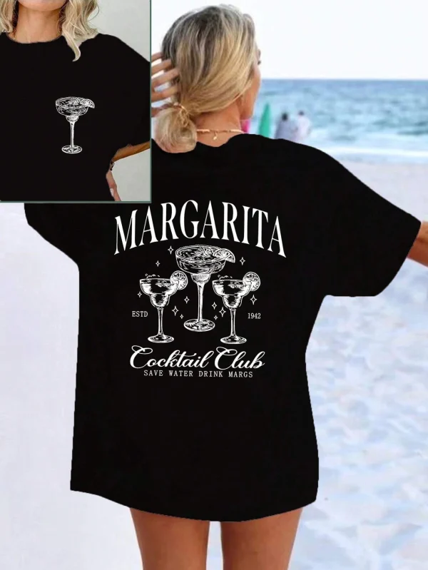 Martini Cocktail Women Funny T-Shirts Retro Alcohol Drink T Shirt Cotton Loose Cocktail Party Graphic Tees Unisex Casual Tops - Image 2