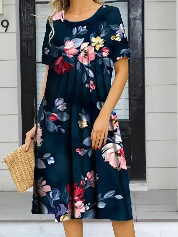 Fashion Elegant Women Dress Loose Casual Dress Women Printed Dress New Temperament - Image 2